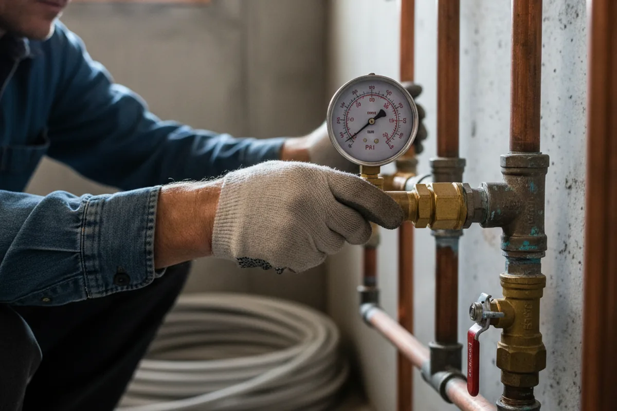 Pressure testing a repaired line during Water Line Repair in North Charleston